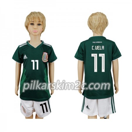 Koszulka Meksyk C.Vela 11 Dziecięca Główna Mistrzostwa Świata 2018 - Koszulki Piłkarskie